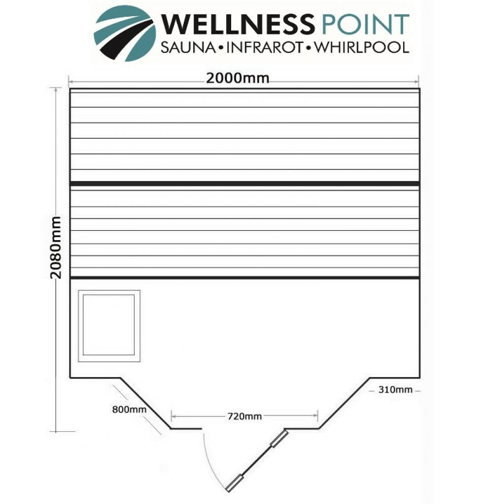 PureHaven Finnische Sauna 208x200x200 cm Harvia Saunaofen für 5 Personen Hemlockholz komplettes Zubehör Saunasteine Glastür Thermometer Beleuchtung