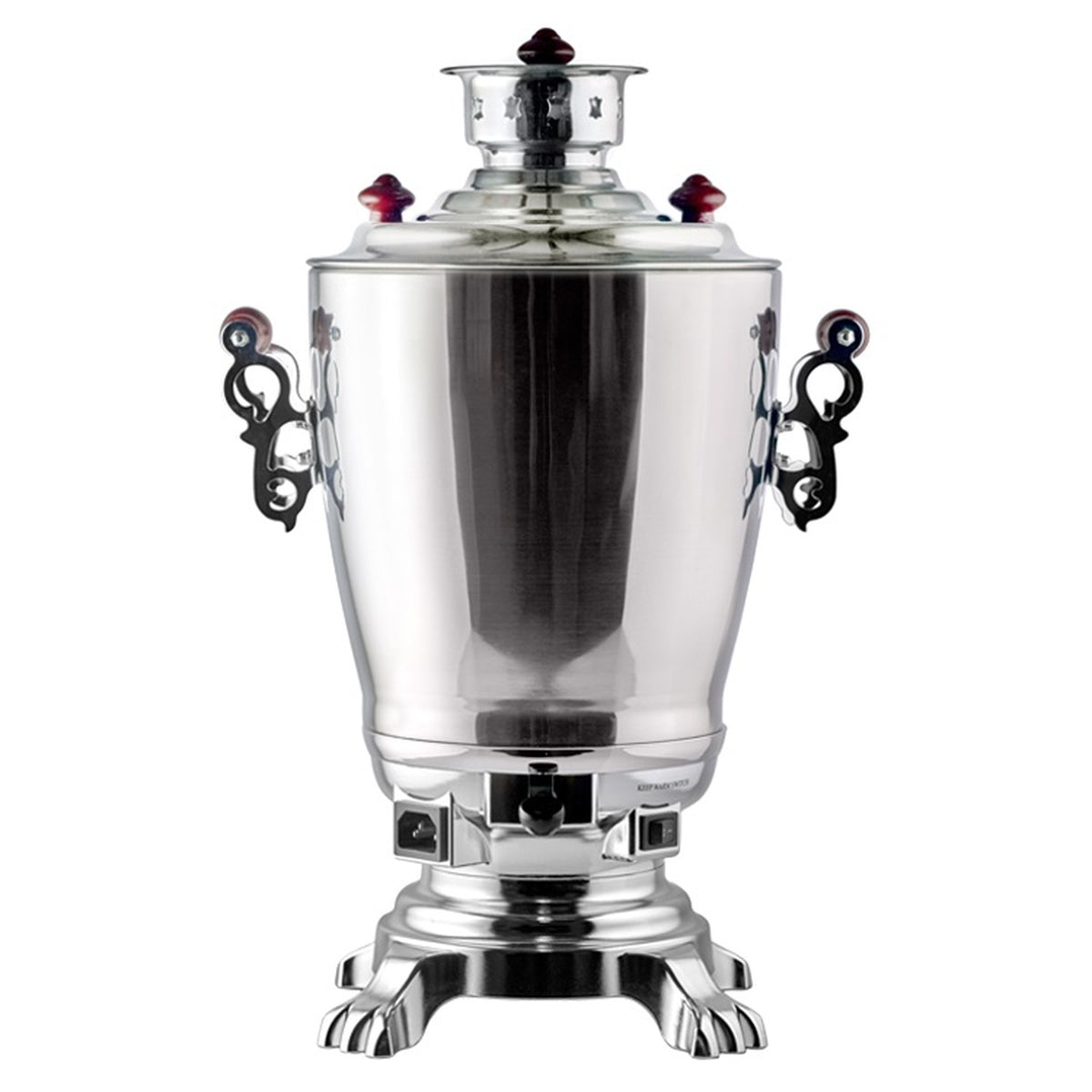 Elektrischer Samowar 3,2 L mit Teekanne 0,9 L – Edelstahl Teekocher Wasserkocher russisch orientalisch für Teezeremonie Garten Camping