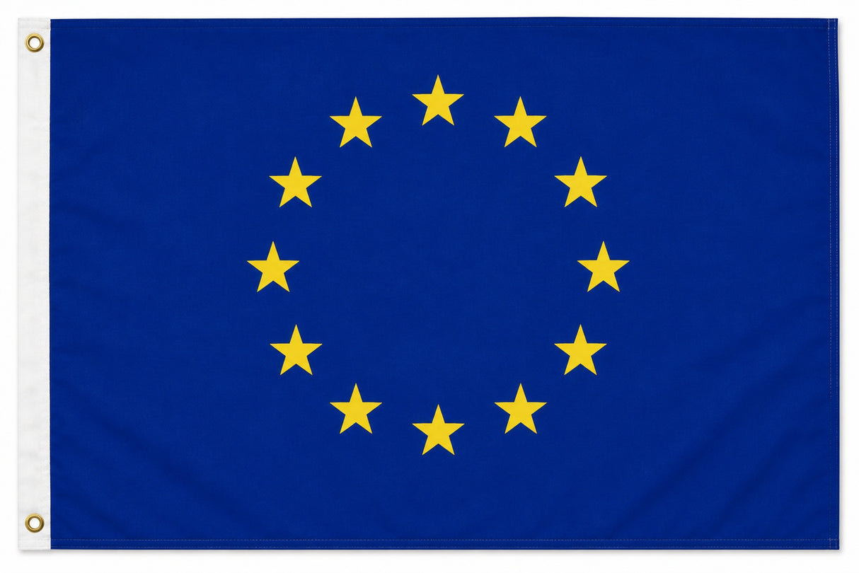 Flagge Europa 90 x 150 cm Fahne mit 2 Ösen 100g/m² Stoffgewicht Europa