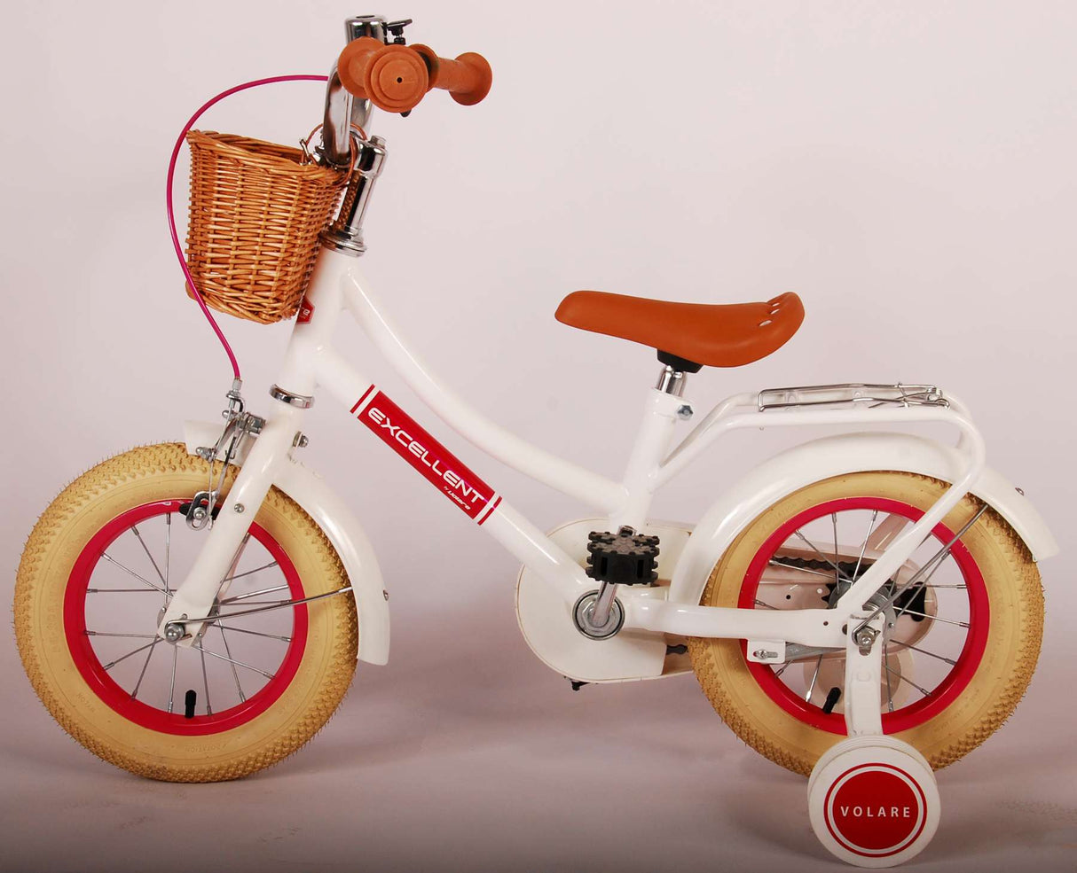 Volare Excellent Kinderfahrrad - Mädchen - 12 Zoll - Weiß