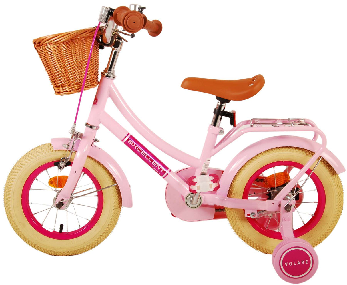 Volare Excellent Kinderfahrrad - Mädchen - 12 Zoll - Rosa