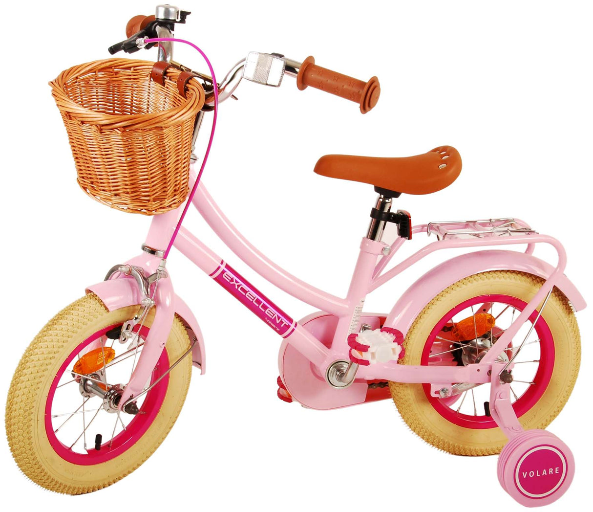 Volare Excellent Kinderfahrrad - Mädchen - 12 Zoll - Rosa