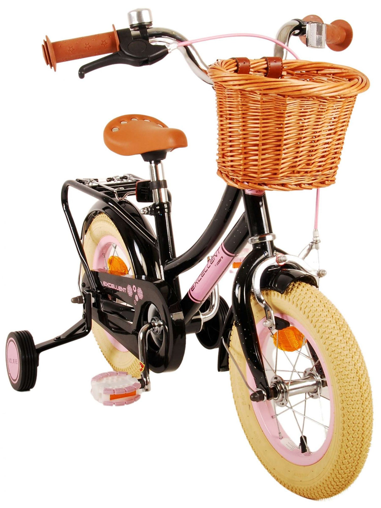 Volare Excellent Kinderfahrrad - Mädchen - 12 Zoll - Schwarz