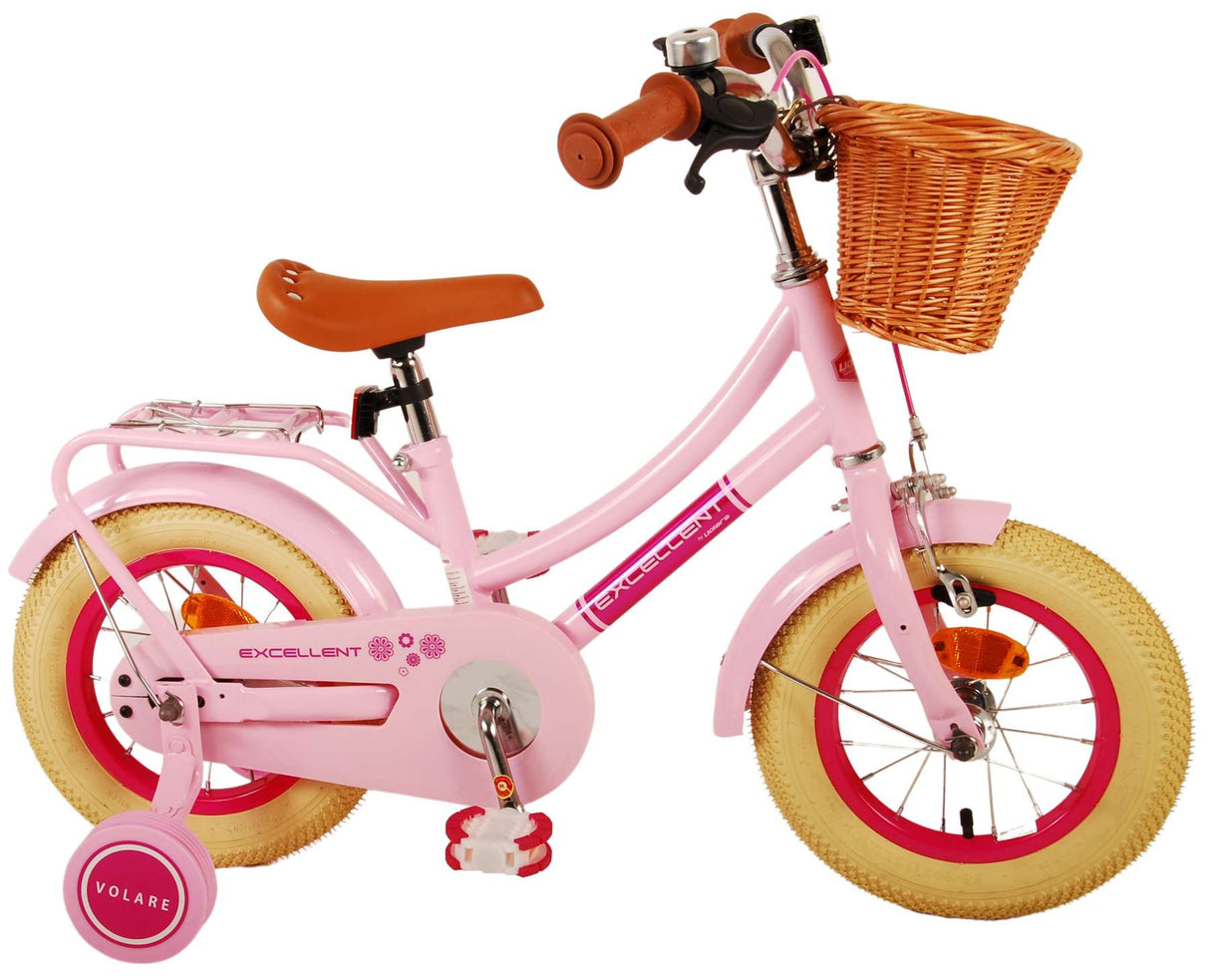 Volare Excellent Kinderfahrrad - Mädchen - 12 Zoll - Rosa