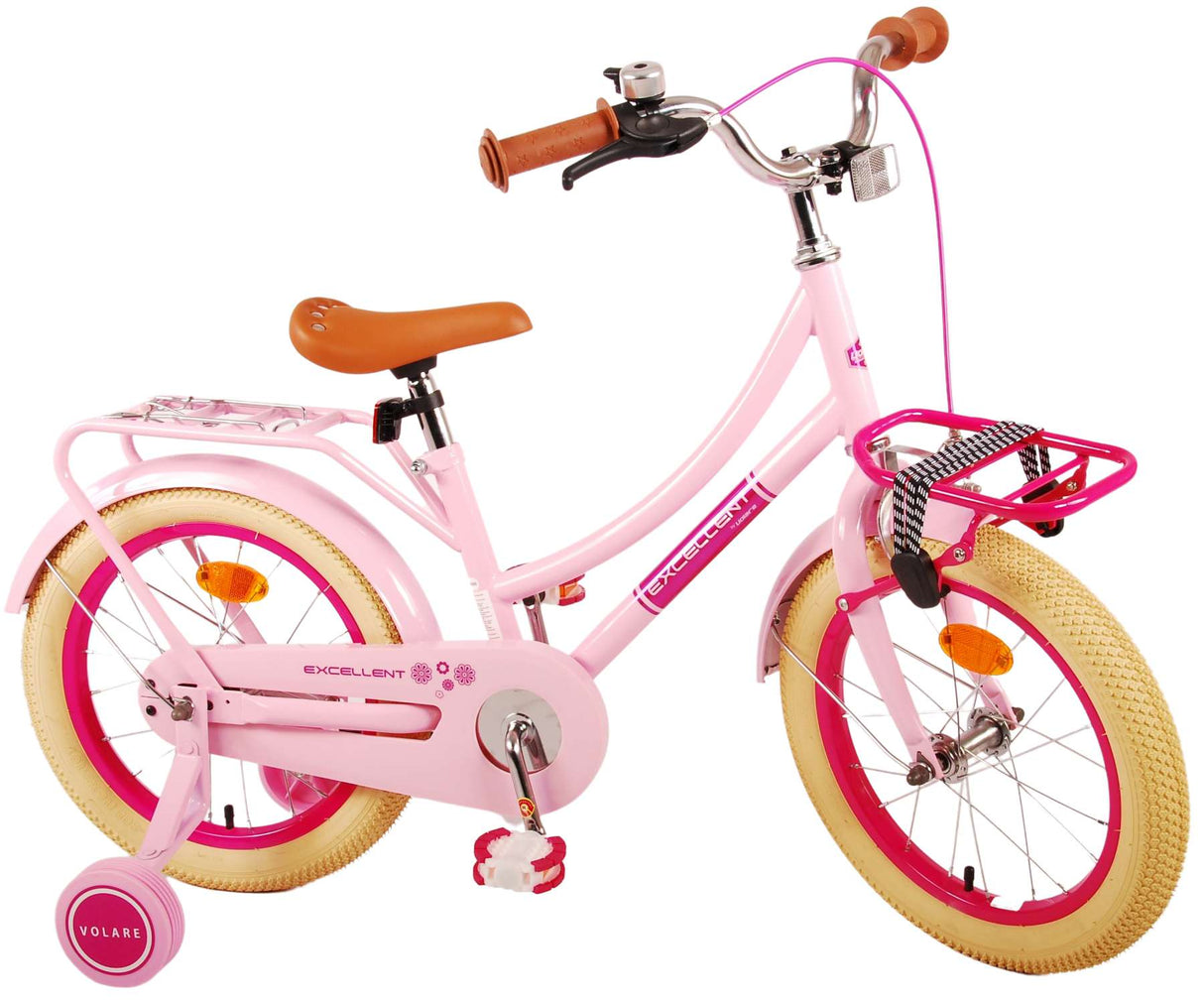 Volare Excellent Kinderfahrrad - Mädchen - 16 Zoll - Rosa - 95% montiert