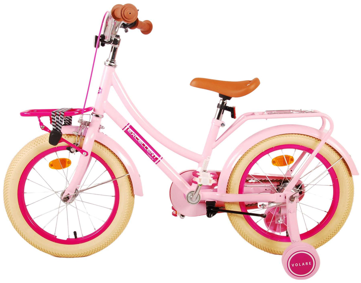 Volare Excellent Kinderfahrrad - Mädchen - 16 Zoll - Rosa - 95% montiert
