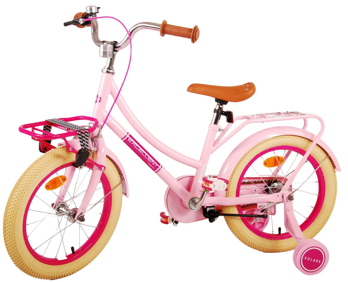 Volare Excellent Kinderfahrrad - Mädchen - 16 Zoll - Rosa - 95% montiert