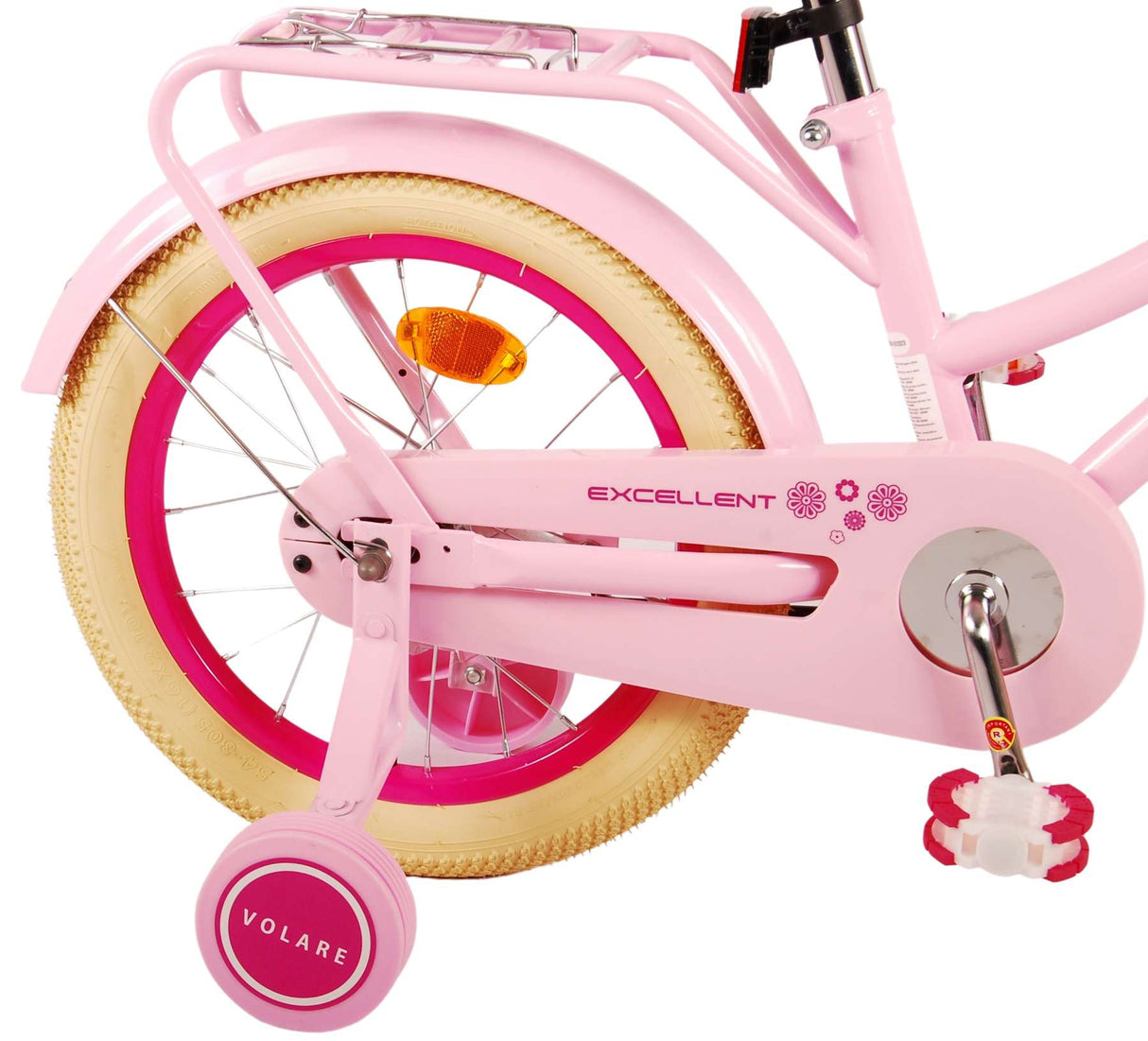 Volare Excellent Kinderfahrrad - Mädchen - 16 Zoll - Rosa - 95% montiert