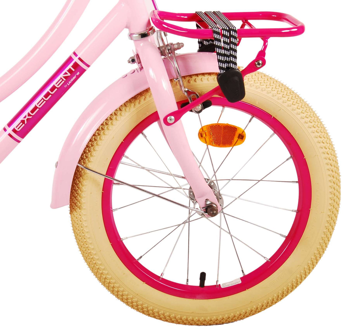 Volare Excellent Kinderfahrrad - Mädchen - 16 Zoll - Rosa - 95% montiert