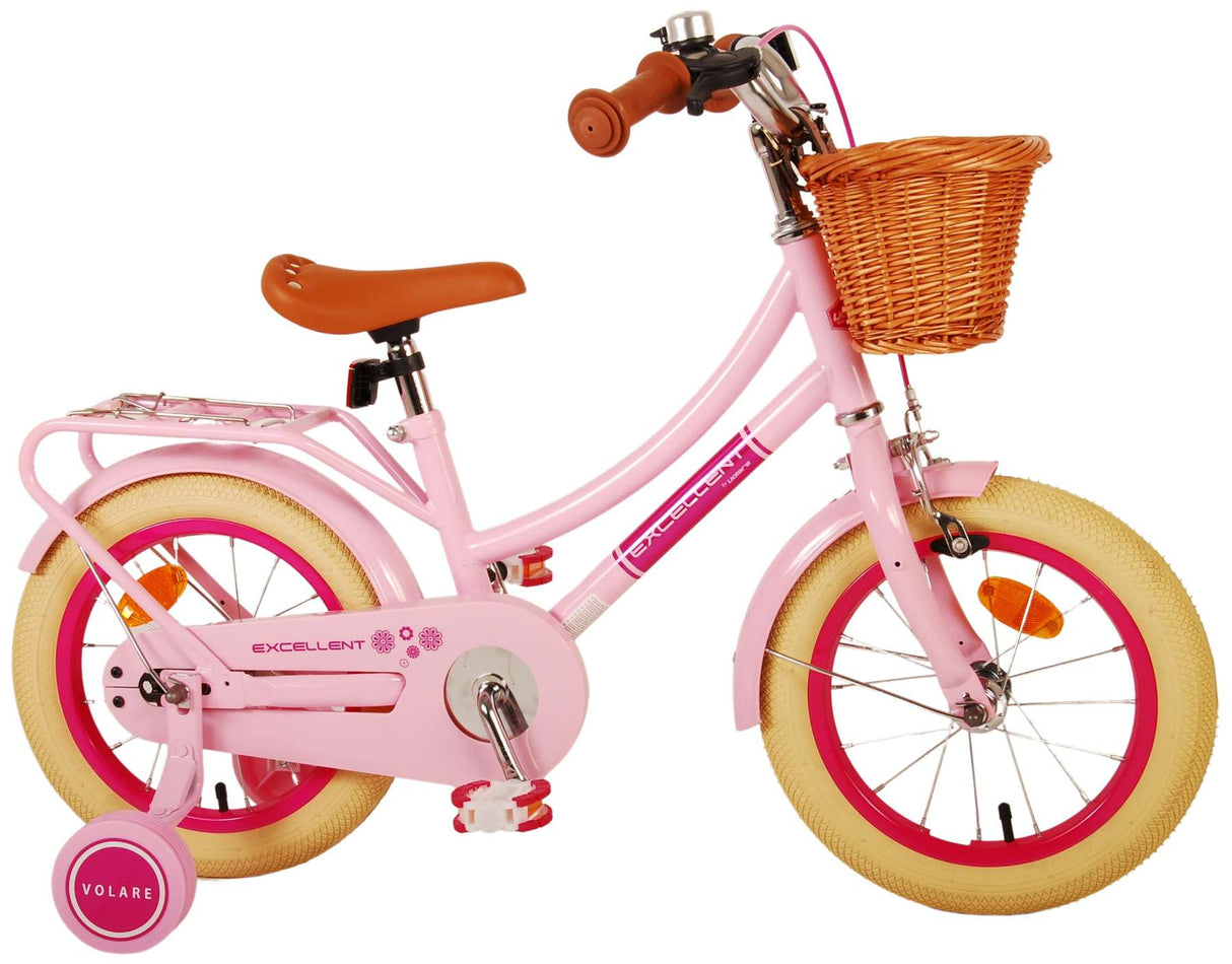 Volare Excellent Kinderfahrrad - Mädchen - 14 Zoll - Rosa