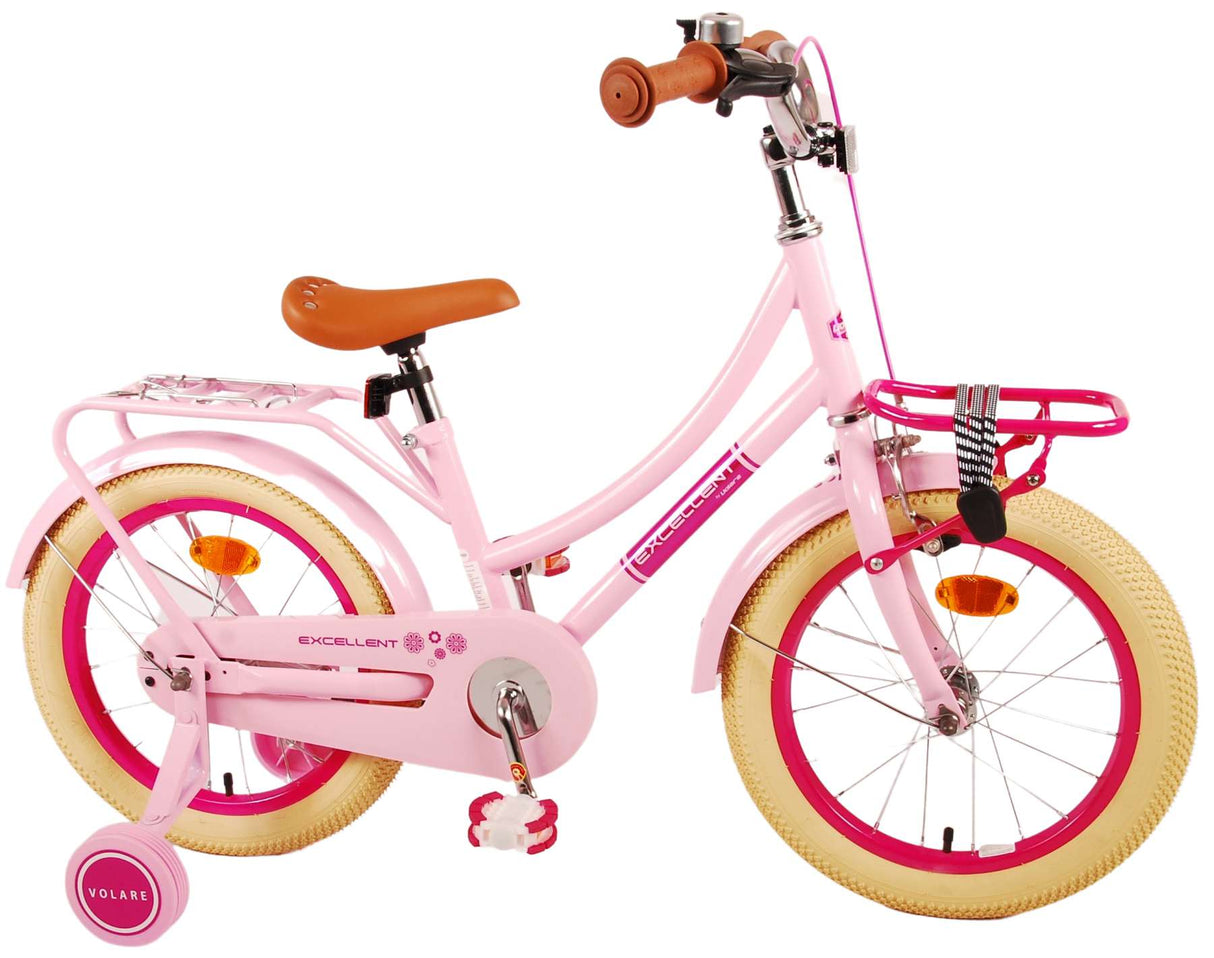 Volare Excellent Kinderfahrrad - Mädchen - 16 Zoll - Rosa - 95% montiert
