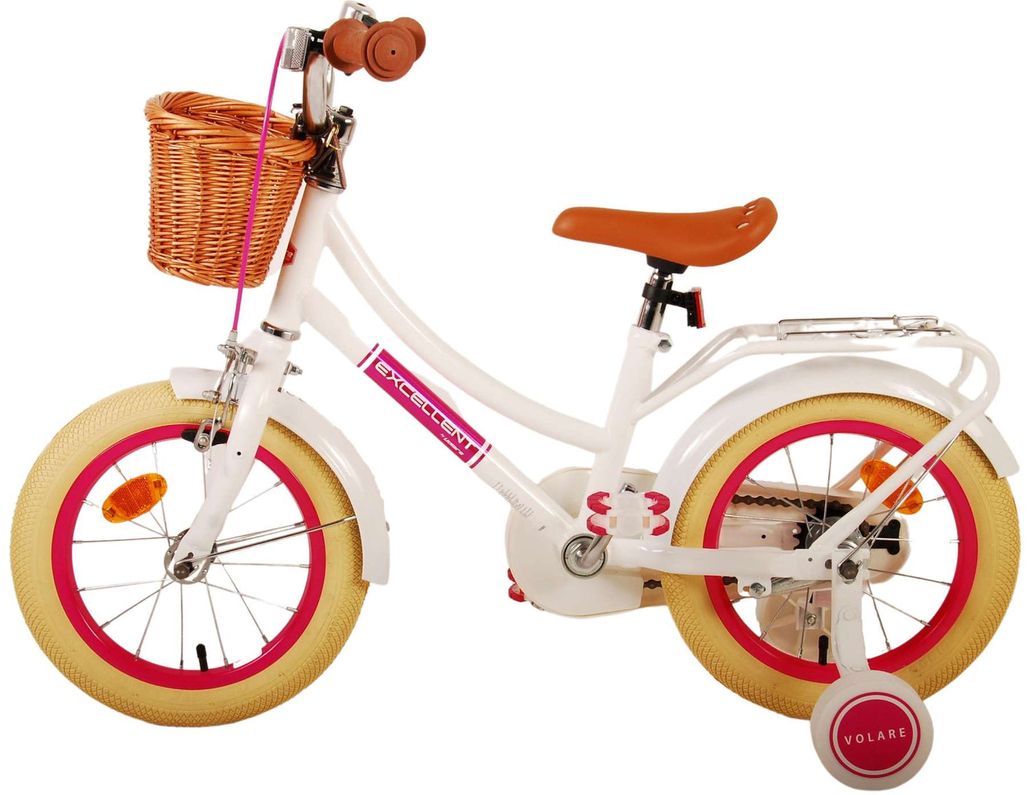 Volare Excellent Kinderfahrrad - Mädchen - 14 Zoll - Weiß