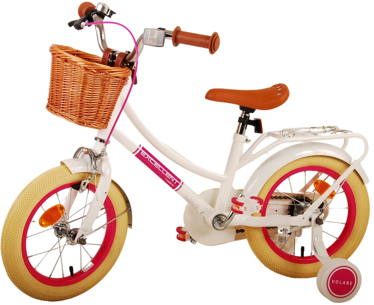 Volare Excellent Kinderfahrrad - Mädchen - 14 Zoll - Weiß
