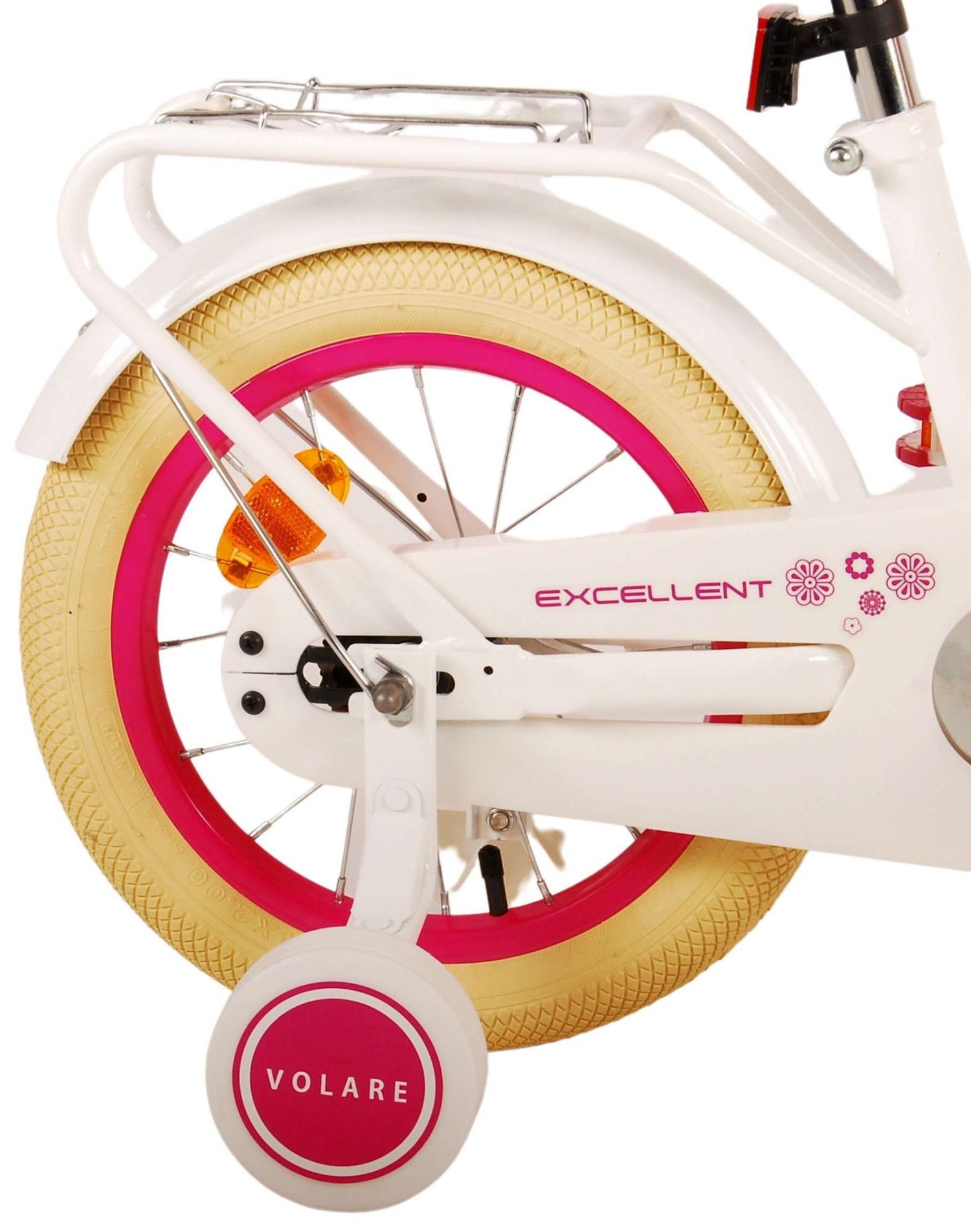 Volare Excellent Kinderfahrrad - Mädchen - 14 Zoll - Weiß