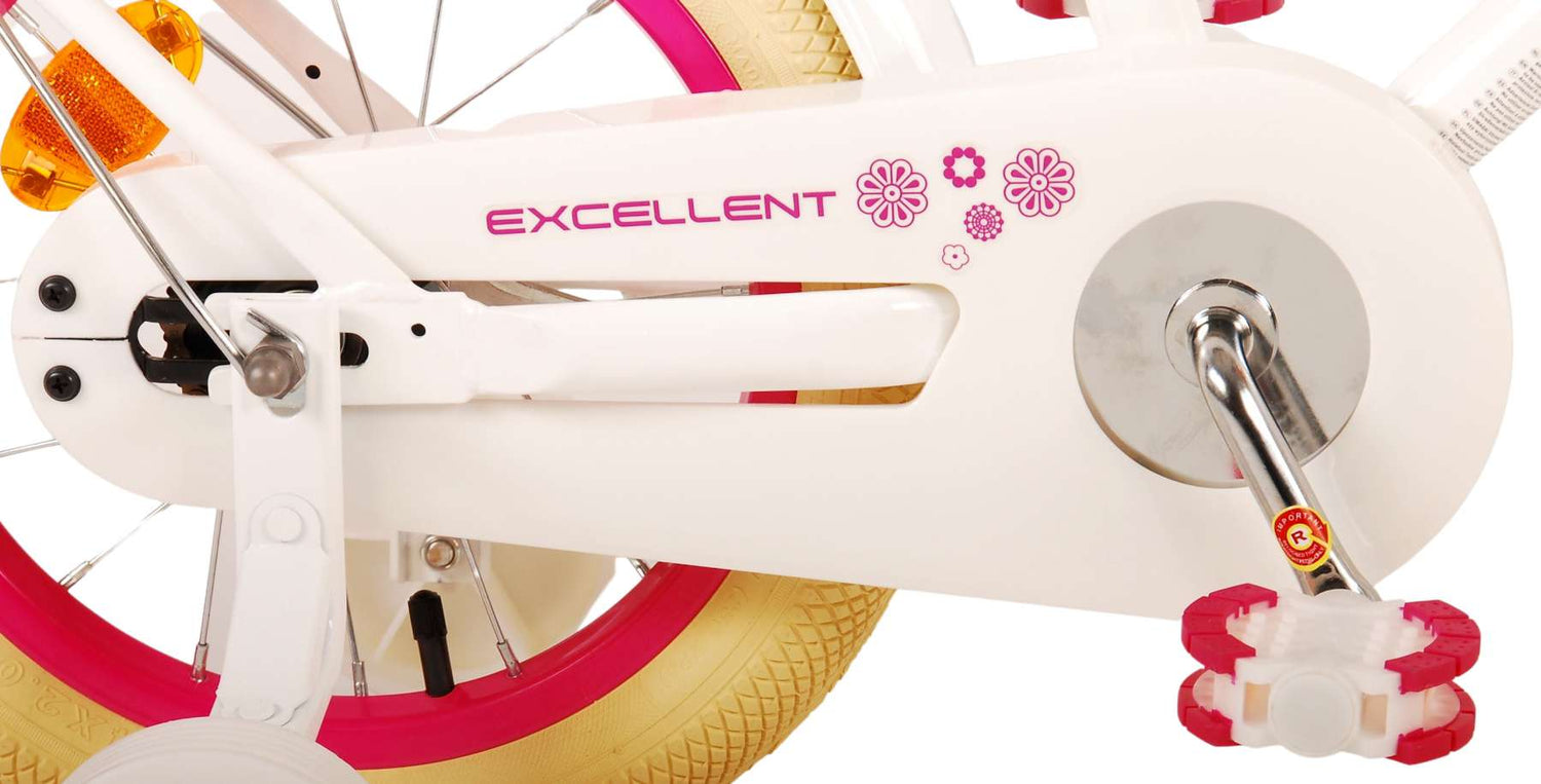 Volare Excellent Kinderfahrrad - Mädchen - 14 Zoll - Weiß