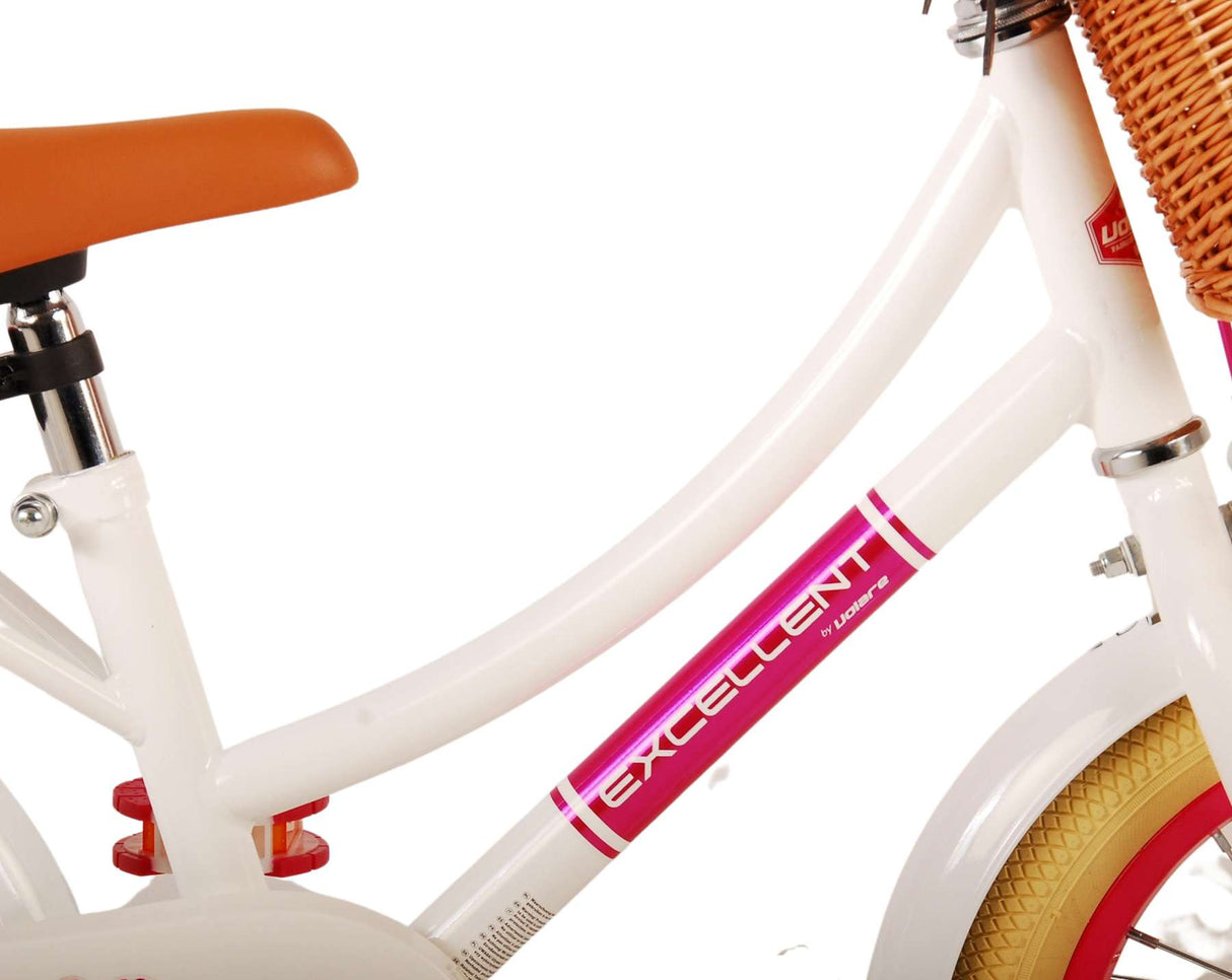 Volare Excellent Kinderfahrrad - Mädchen - 14 Zoll - Weiß
