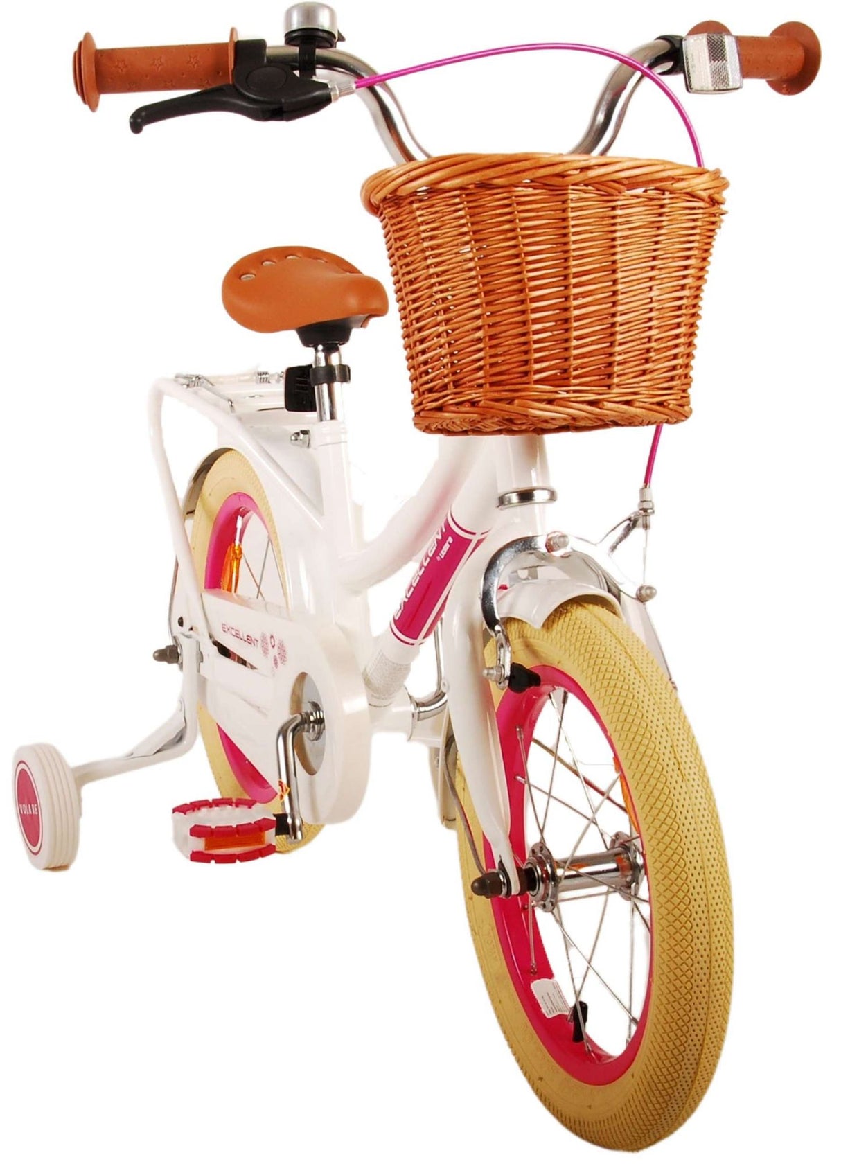Volare Excellent Kinderfahrrad - Mädchen - 14 Zoll - Weiß