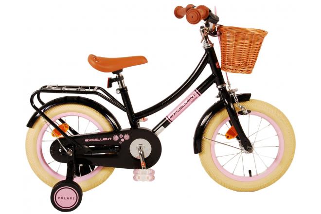Volare Excellent Kinderfahrrad - Mädchen - 14 Zoll - Schwarz