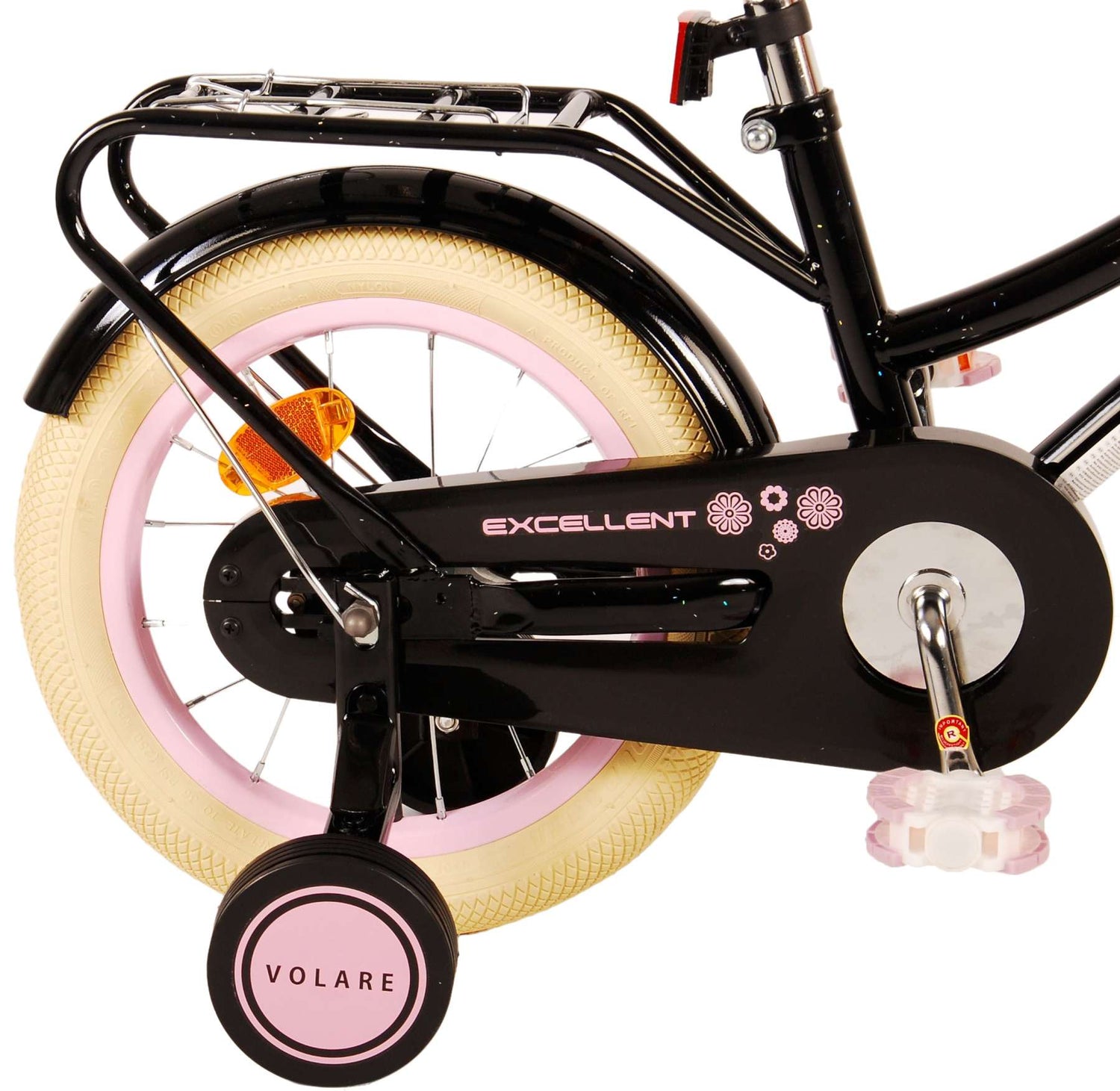 Volare Excellent Kinderfahrrad - Mädchen - 14 Zoll - Schwarz