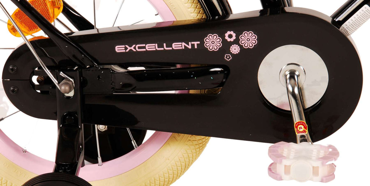 Volare Excellent Kinderfahrrad - Mädchen - 14 Zoll - Schwarz