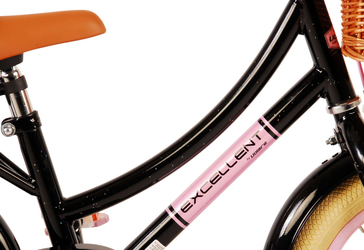 Volare Excellent Kinderfahrrad - Mädchen - 14 Zoll - Schwarz