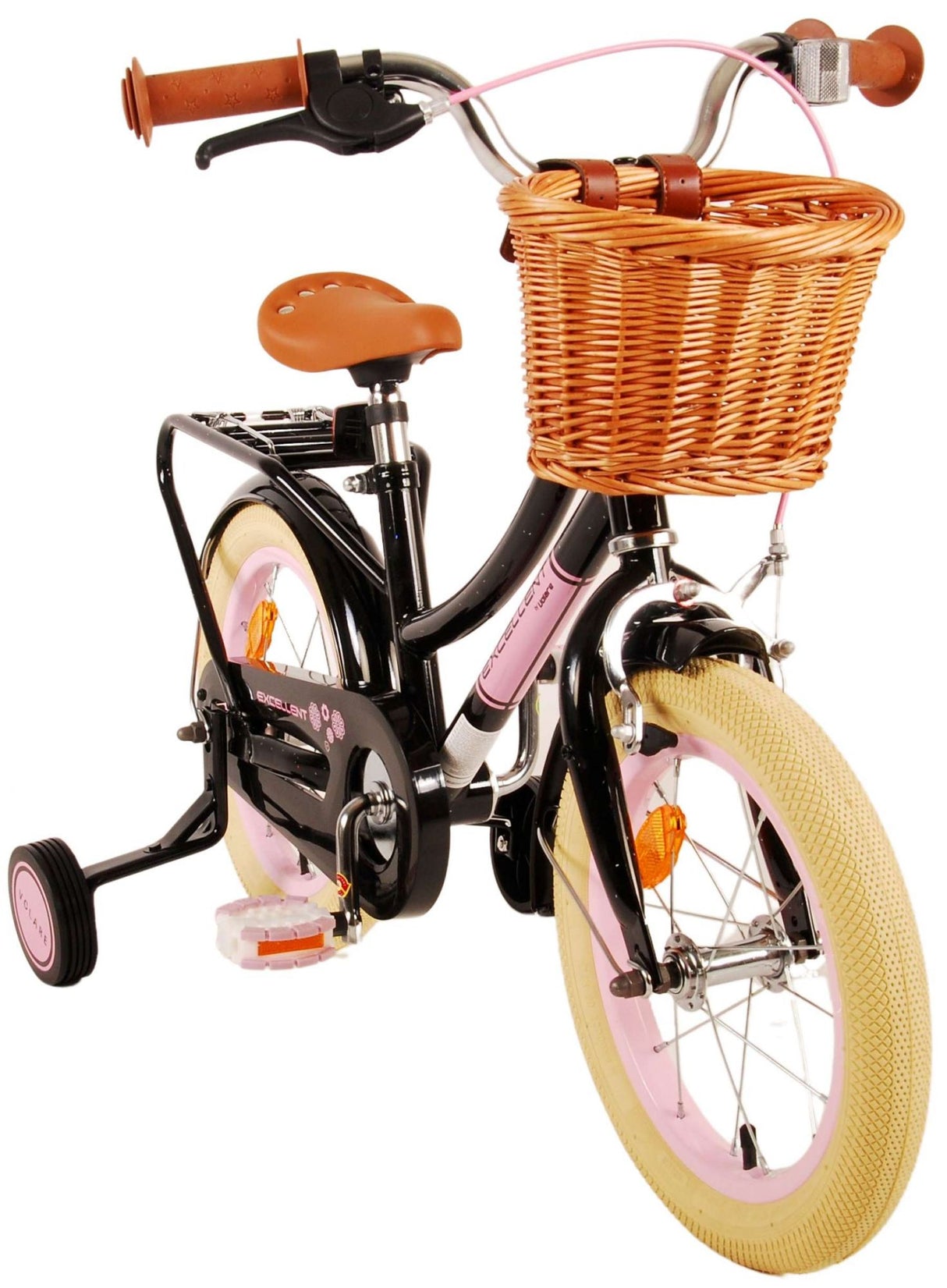 Volare Excellent Kinderfahrrad - Mädchen - 14 Zoll - Schwarz