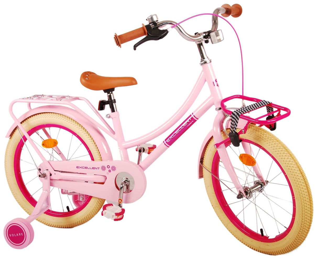 Volare Excellent Kinderfahrrad - Mädchen - 18 Zoll - Pink - 95% montiert