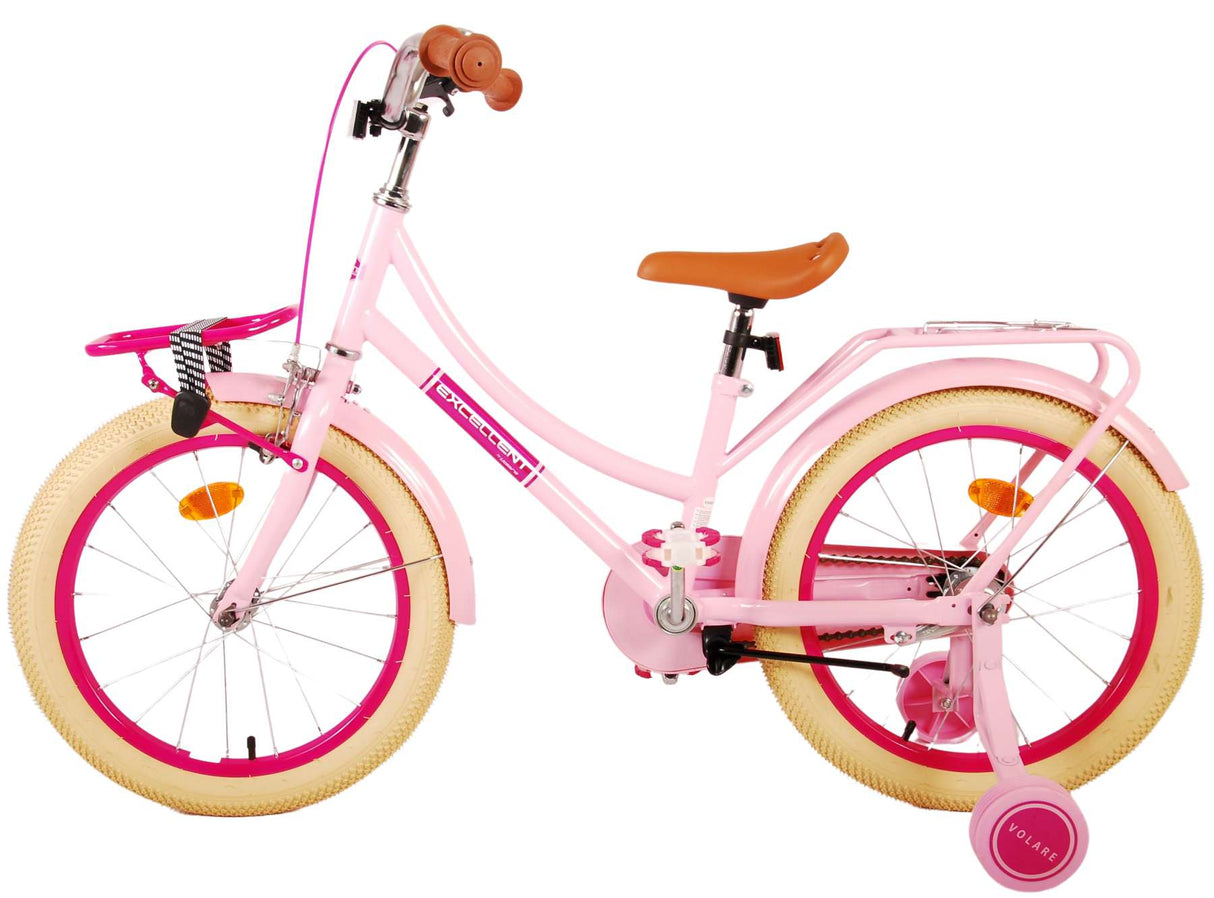 Volare Excellent Kinderfahrrad - Mädchen - 18 Zoll - Pink - 95% montiert