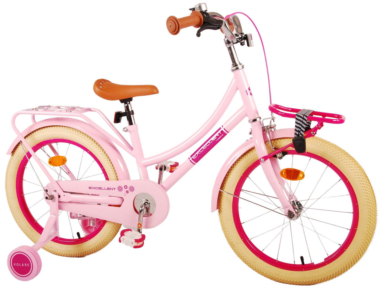 Volare Excellent Kinderfahrrad - Mädchen - 18 Zoll - Pink - 95% montiert