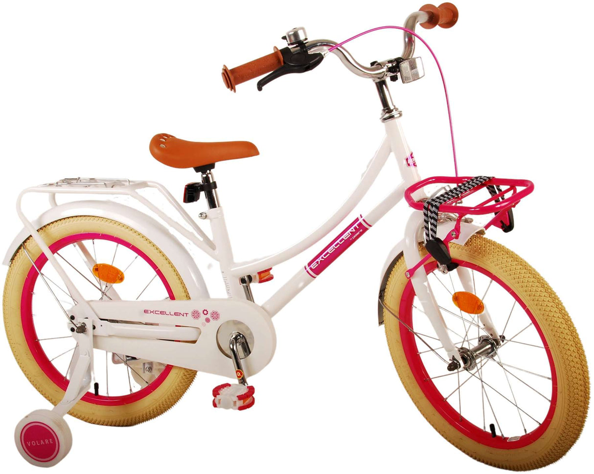 Volare Excellent Kinderfahrrad - Mädchen - 18 Zoll - Weiß - 95% montiert
