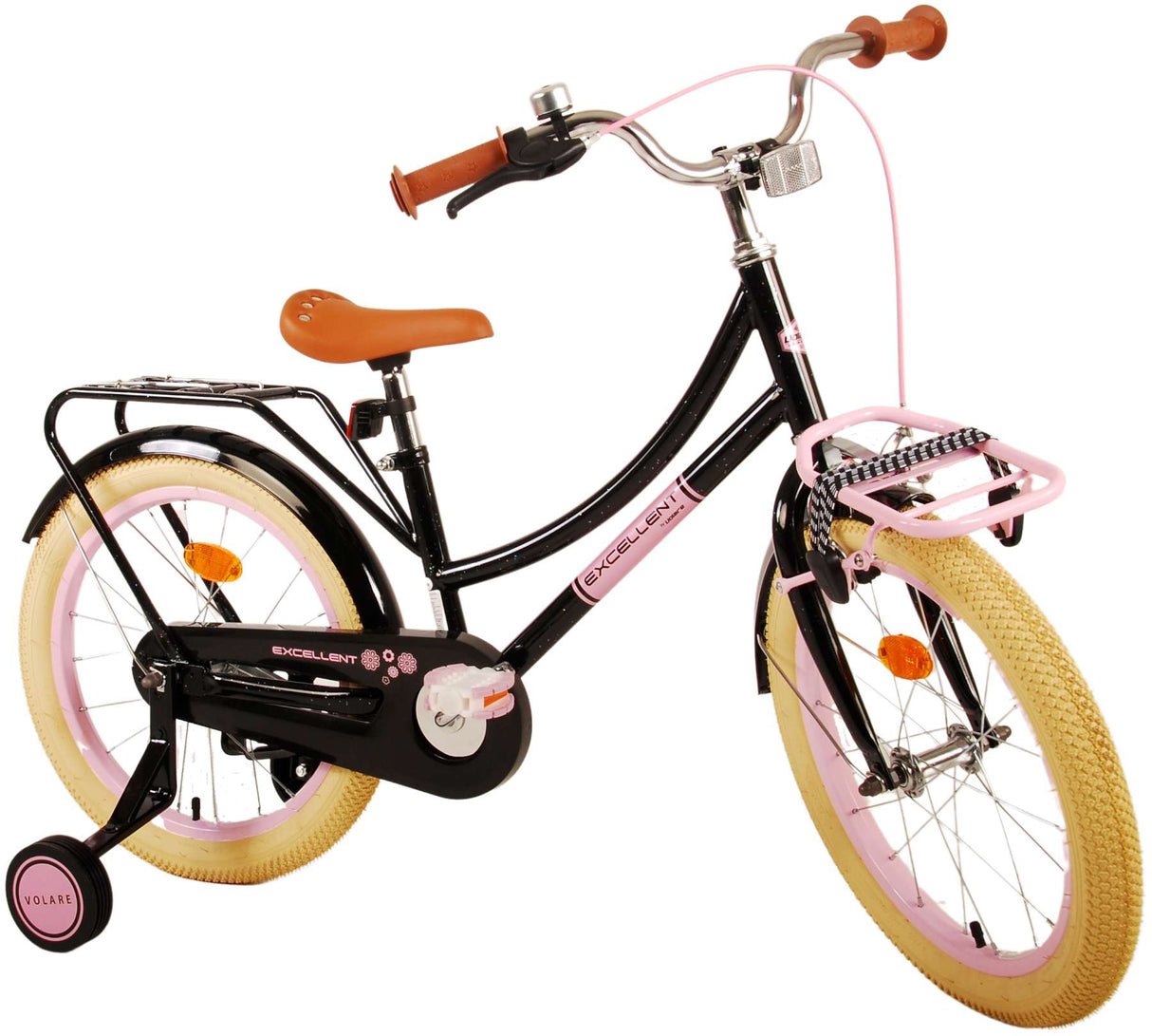 Volare Excellent Kinderfahrrad - Mädchen - 18 Zoll - Schwarz - 95% zusammengebaut