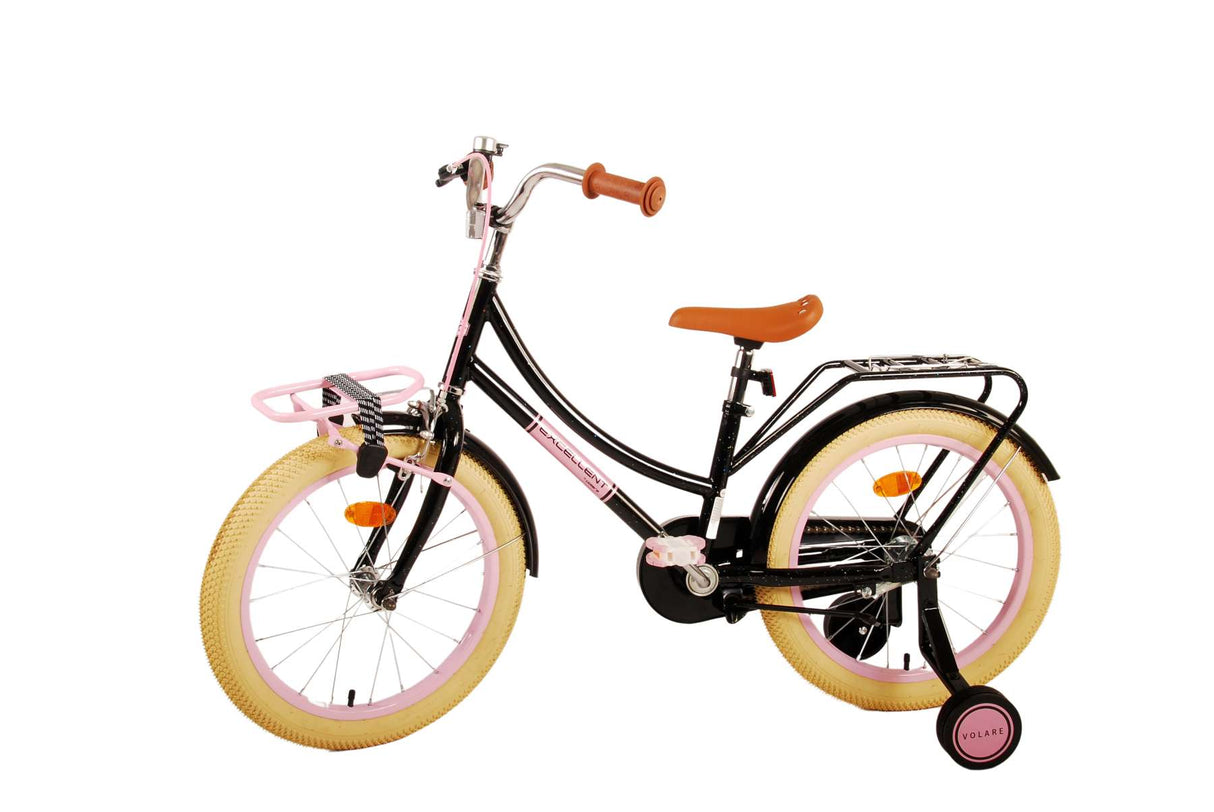 Volare Excellent Kinderfahrrad - Mädchen - 18 Zoll - Schwarz - 95% zusammengebaut