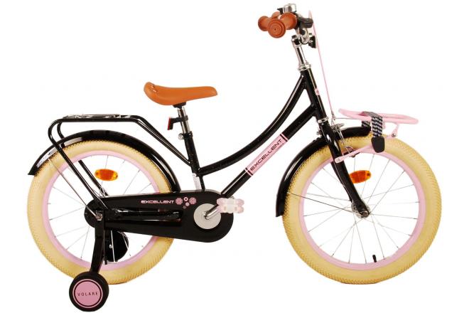 Volare Excellent Kinderfahrrad - Mädchen - 18 Zoll - Schwarz - 95% zusammengebaut
