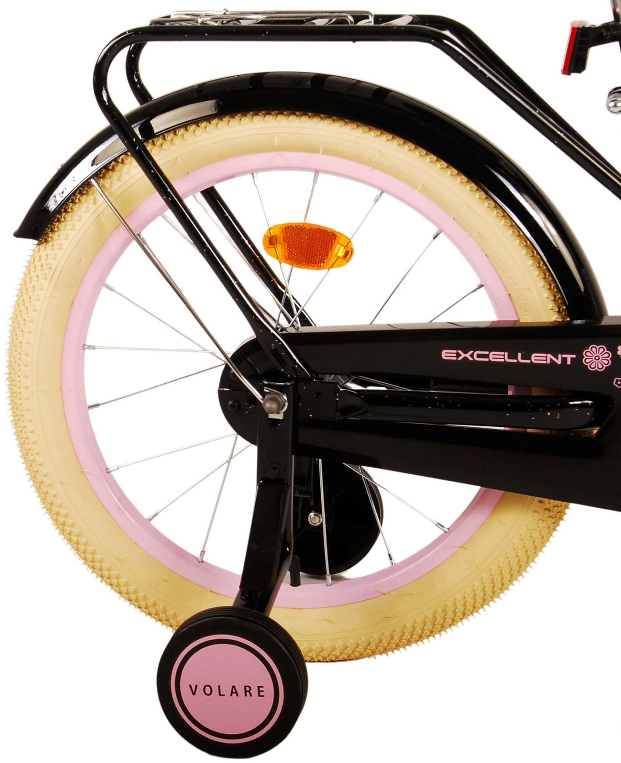 Volare Excellent Kinderfahrrad - Mädchen - 18 Zoll - Schwarz - 95% zusammengebaut