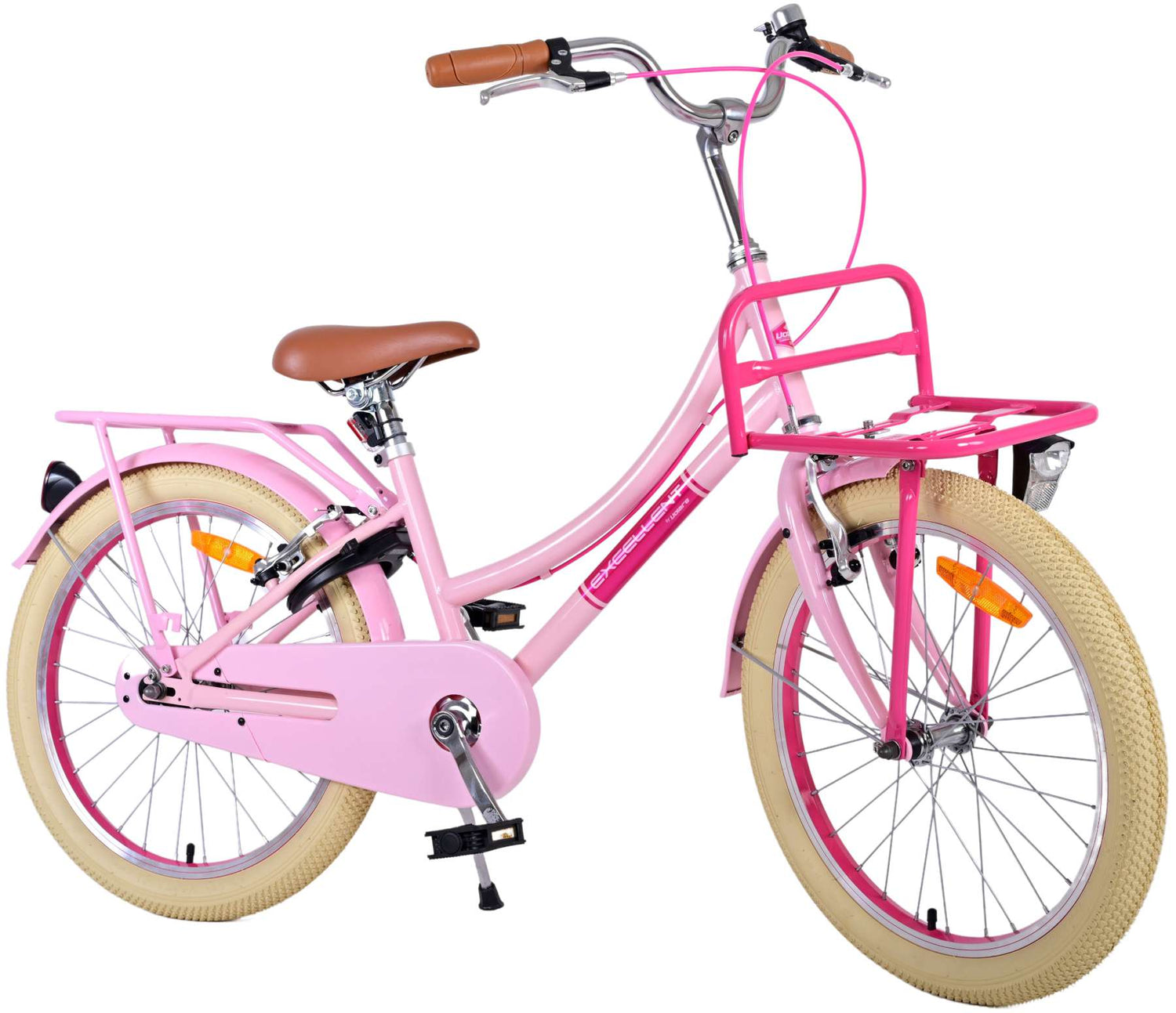 Volare Excellent Kinderfahrrad - Mädchen - 20 Zoll - Rosa - Zwei Handbremsen