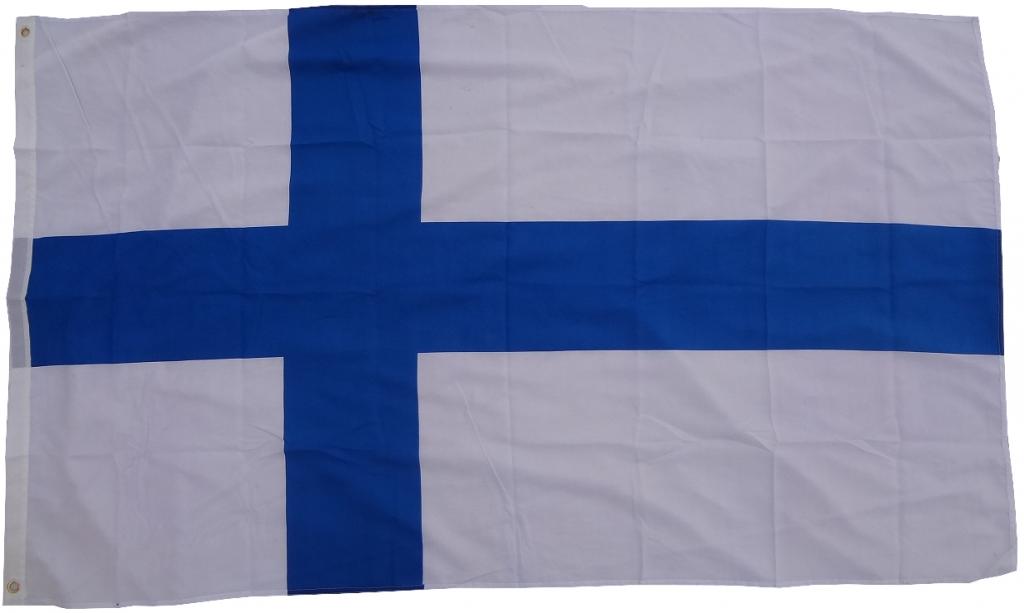 XXL Flagge Finnland 250 x 150 cm Fahne mit 3 Ösen 100g/m² Stoffgewicht Hissflagge