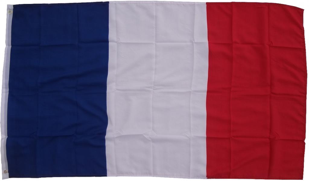XXL Flagge Frankreich 250 x 150 cm Fahne mit 2 Ösen 100g/m² Stoffgewicht Hissflagge