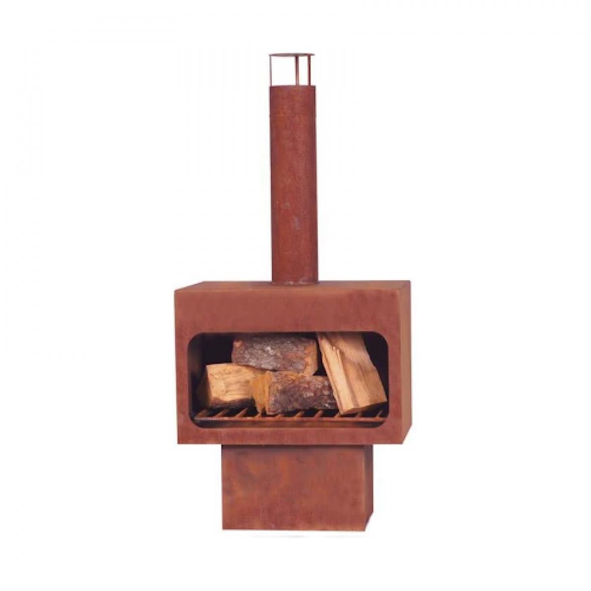 Markone Gartenkamin 201-1 (Unlackiert): 56 x 40 x 115 cm