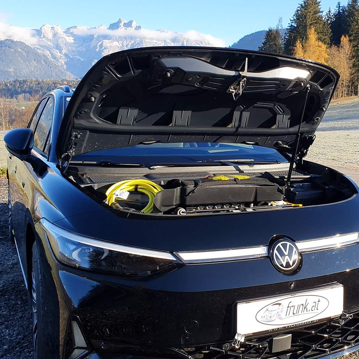 Nachrüstbarer Frunk für VW ID.7, ID.7 Tourer Pro/ Pro S / GTX / Business inkl. Gepäcknetz |zusätzlicher Stauraum im Motorraum |einfache Montage