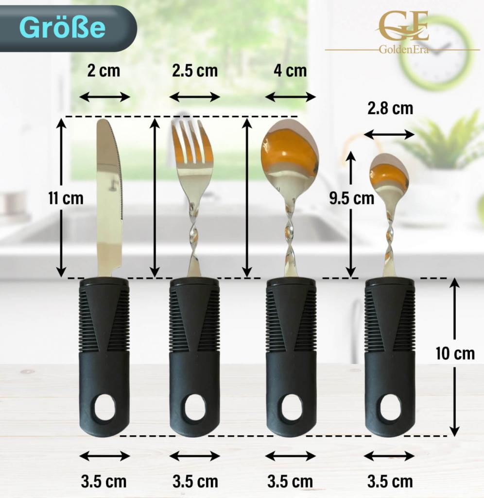 Dummy - GoldenEra biegsames Essbesteck Supergrip Biegbar für Senioren mit extra großen Griffen