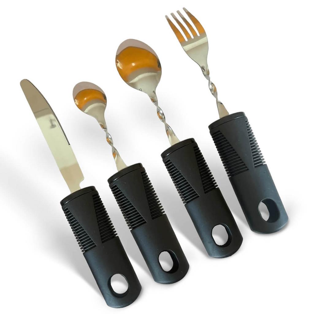 Dummy - GoldenEra biegsames Essbesteck Supergrip Biegbar für Senioren mit extra großen Griffen