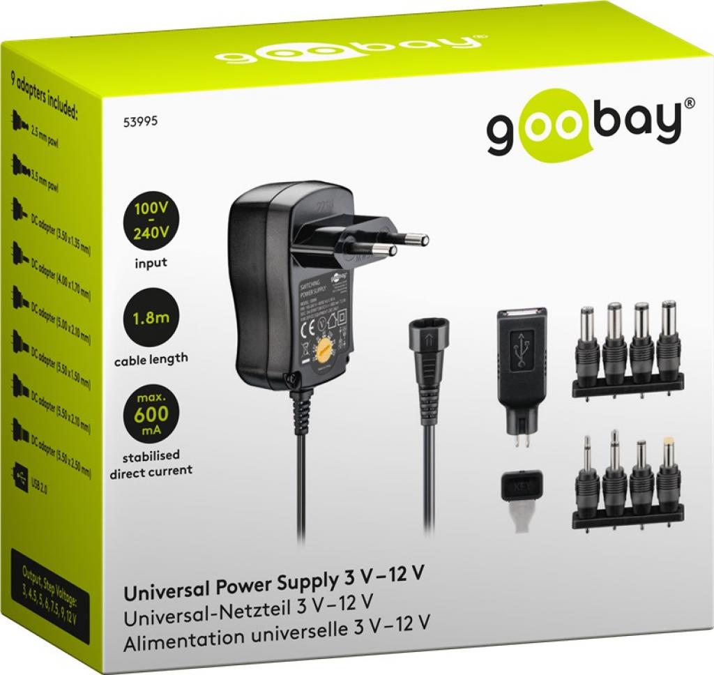 EcoFriendly Universal Netzteil 600 mA 3-12 V mit 8 DC + 1 USB Adapter Netzstecker
