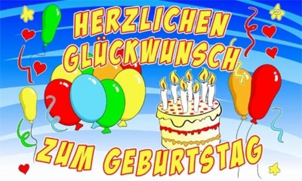 Flagge HERZLICHEN GLÜCKWUNSCH ZUM GEBURTSTAG 90 x 150 cm