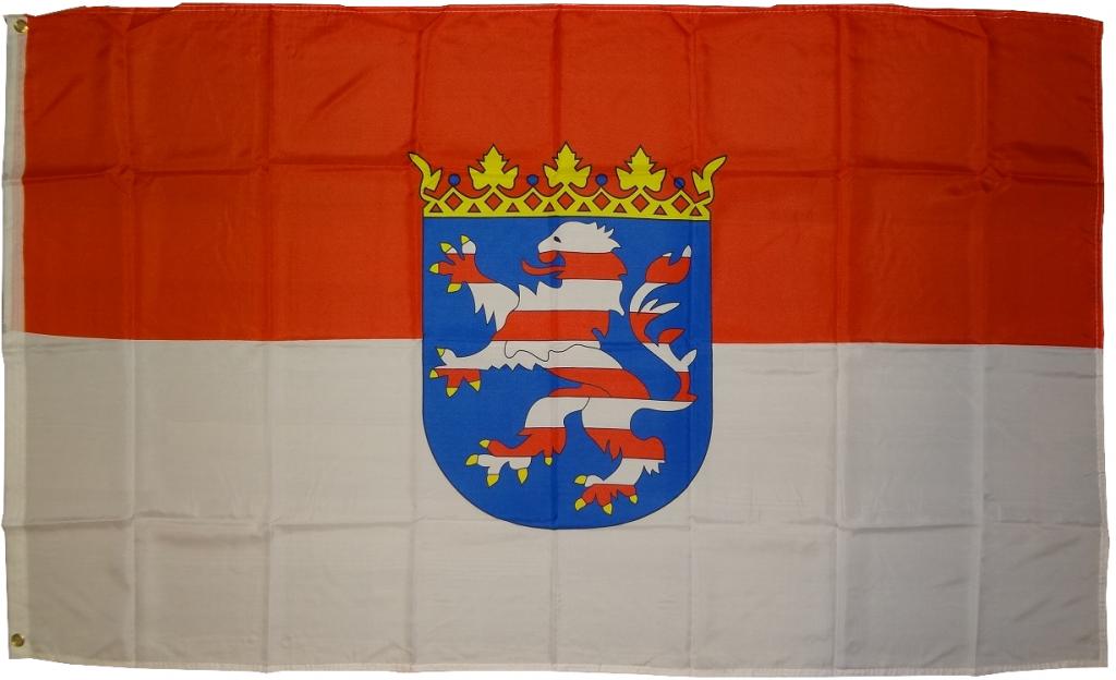 Flagge Hessen 90 x 150 cm Fahne mit 2 Ösen 100g/m² Stoffgewicht Hissflagge Hissen