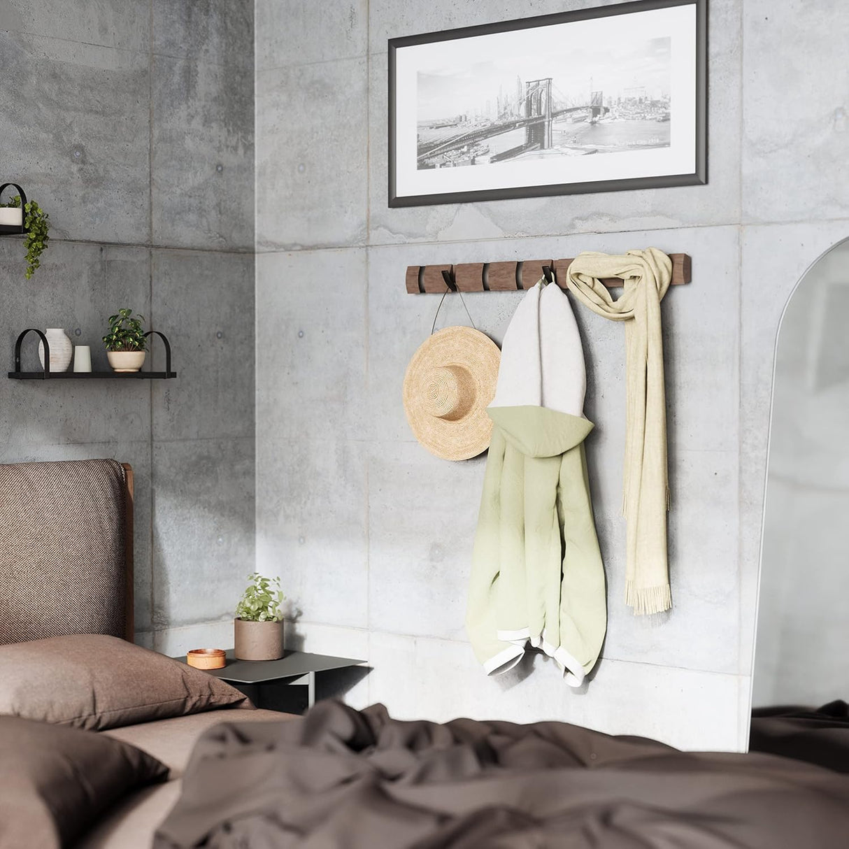 Umbra Hook 8 Flip Grau/Zinnfarben Anwendungsbeispiel im Raum