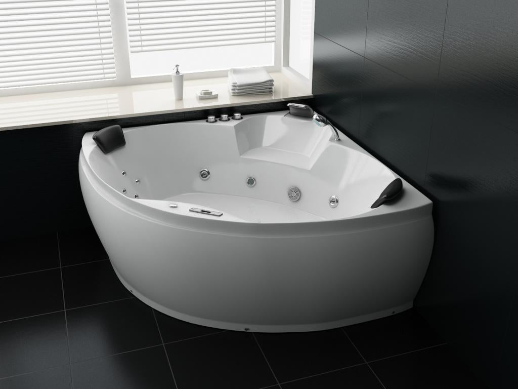 PureHaven Whirlpool 150x150 cm elegantes Design Heizung Lichttherapie Soundsystem Reinigungsprogramm Bluetooth-Soundsystem