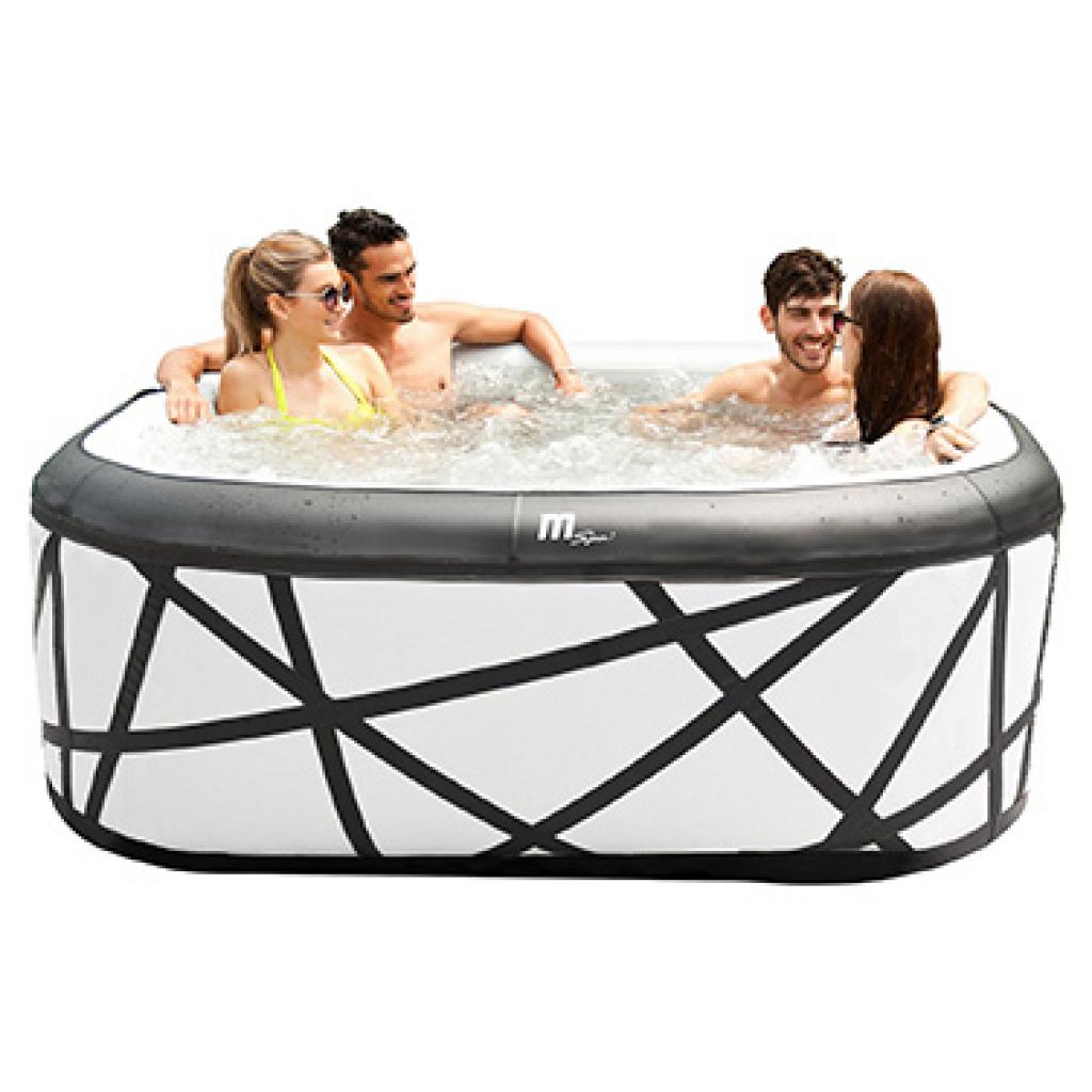 MSpa PureHaven aufblasbarer Whirlpool SOHO 185x185x68 cm für 6 Personen selbstreinigend inkl. Filterkatuschen und Abdeckung Leergewicht 35 kg