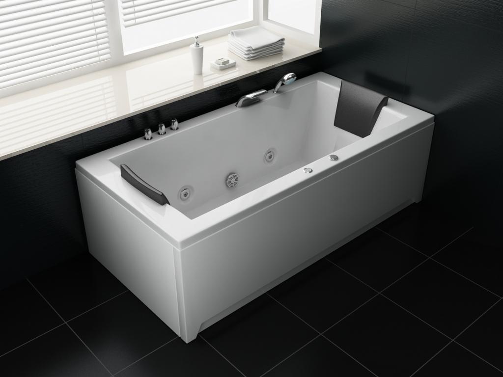 PureHaven Whirlpool 182x90cm Reinigungsprogramm & Lichttherapie elegantes Design Wasserfall 12 Hydrojets