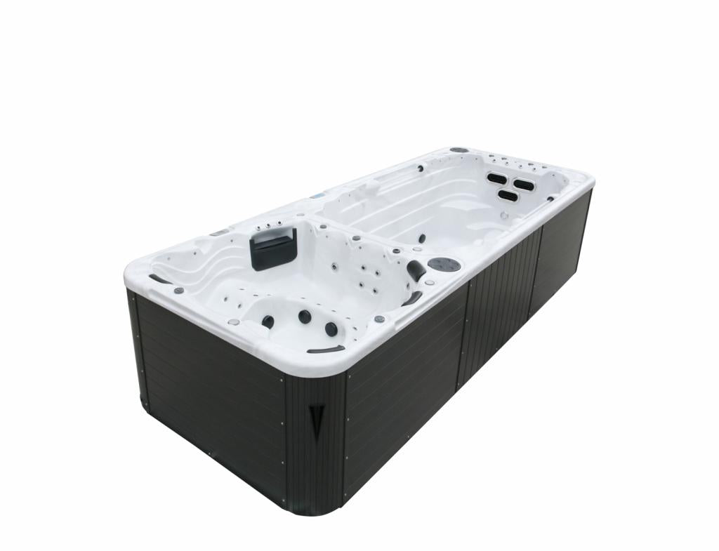 PureHaven Swim Spa 580x230x135 cm für bis zu 8 Personen UV-Wasseraufbereitung Doppelfilter-System verstellbarer Wasserfall 4800 L