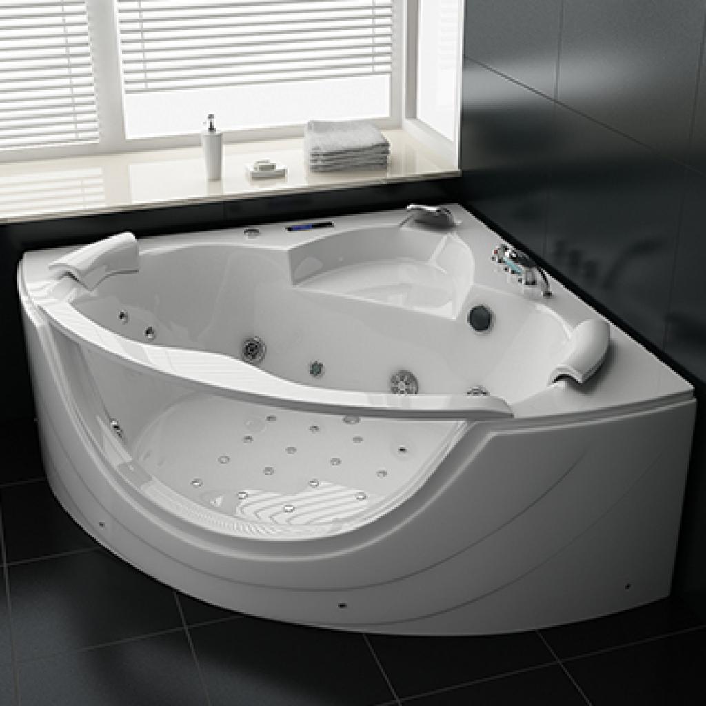 PureHaven Whirlpool MILANO 150x150 cm elegantes Design Heizung Lichttherapie Soundsystem Reinigungsprogramm Bluetooth-Soundsystem